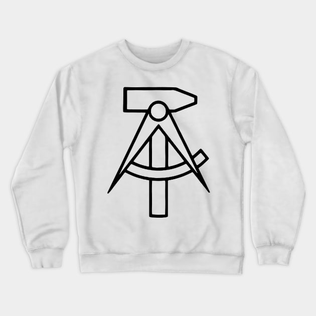 DDR GDR East Germany Emblem Hammer Transparent Crewneck Sweatshirt by ArtFay